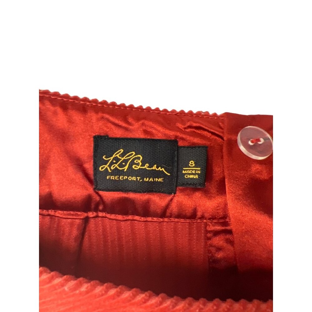 L.L. Bean Vintage Orange Corduroy Pencil Mini Skirt - Picture 6 of 7
